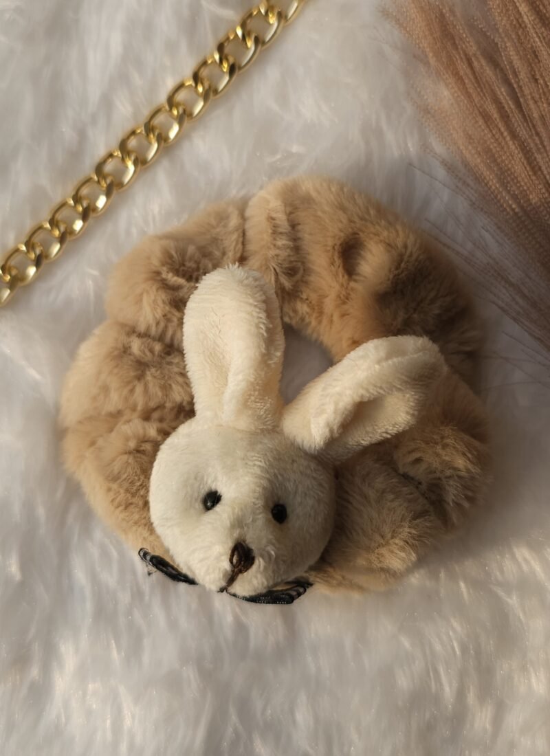 teddy furry scrunchie