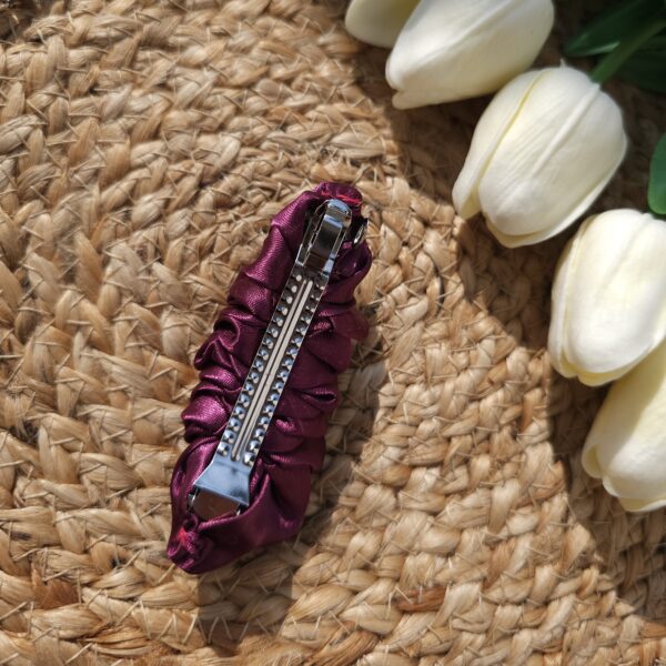 Maroon Satin French Barrette - Image 2