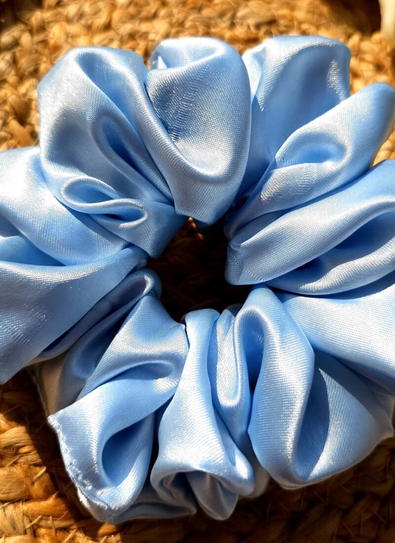 large and fluffy satin scrunchies,