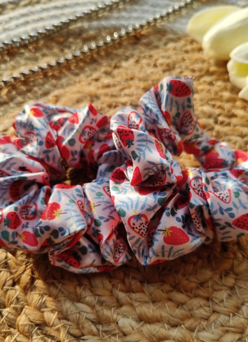 printed silk satin scrunchies