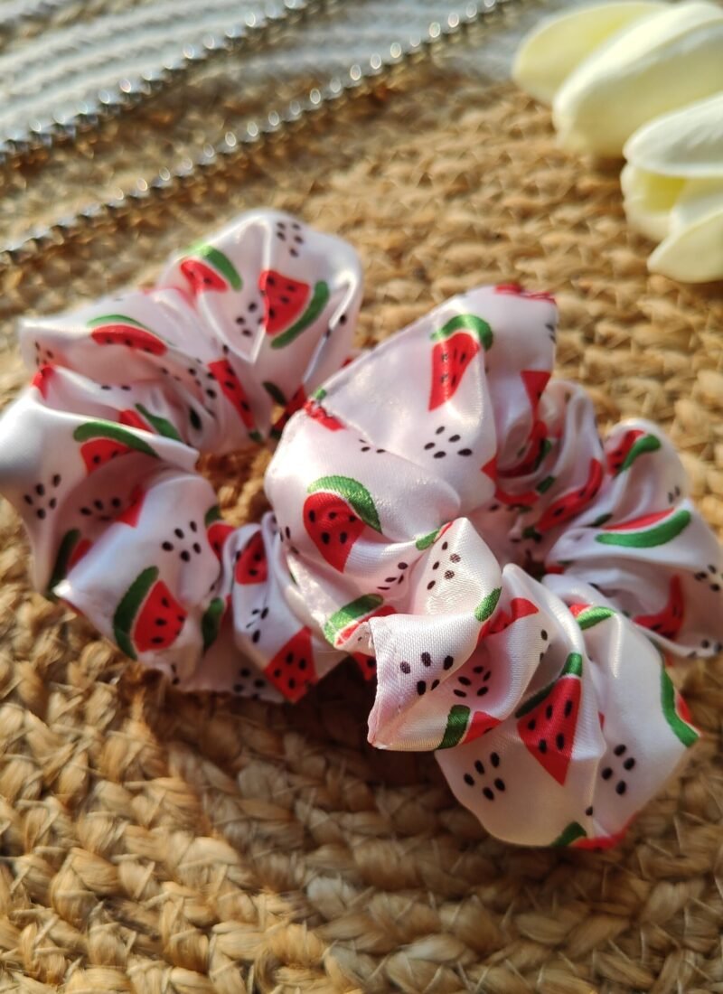 luxury printed satin scrunchies