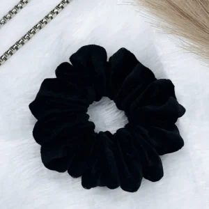 Black and White Velvet Scrunchie Combo - Image 4