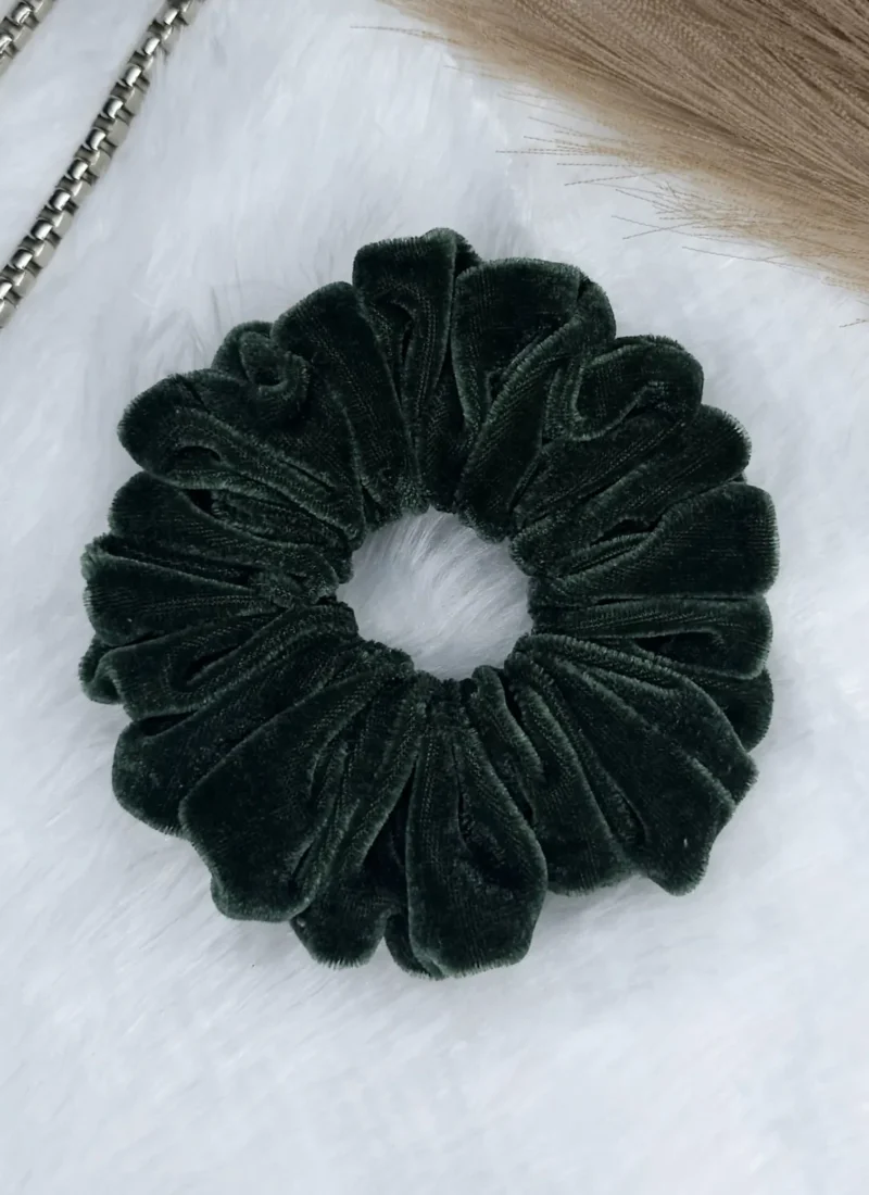 Green velvet high premium quality velvet scrunchies