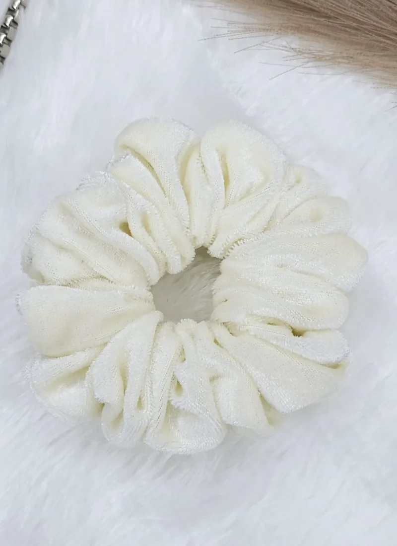 Off white velvet high premium quality velvet scrunchies