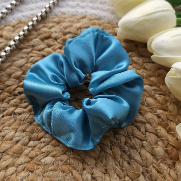 Blue Satin Scrunchies - Image 2