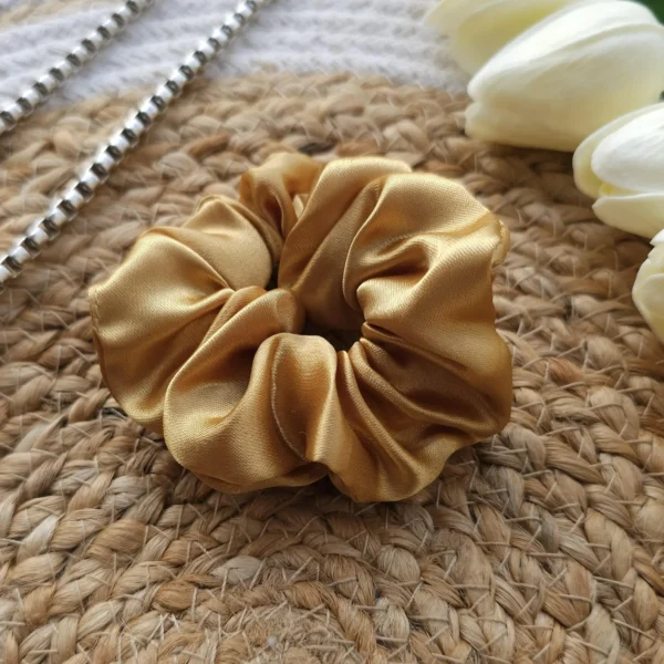 Gold Satin Scrunchie - Image 2