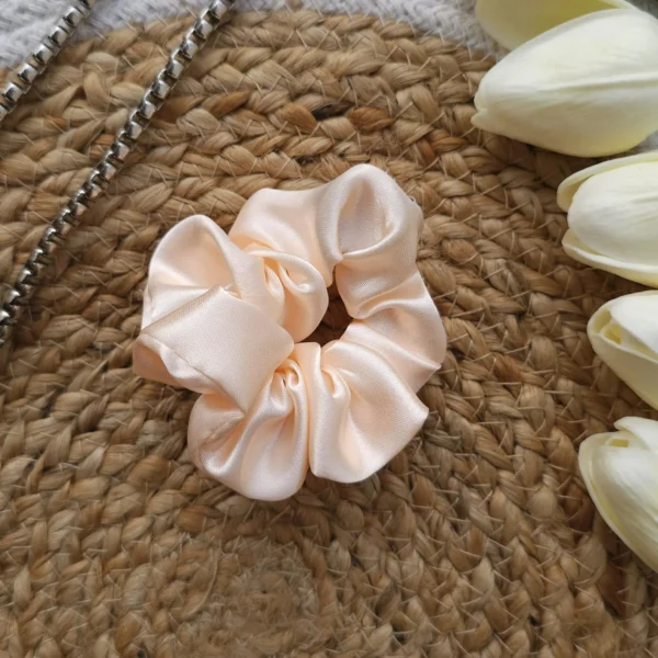 Lotte Cream Satin Scrunchie - Image 2