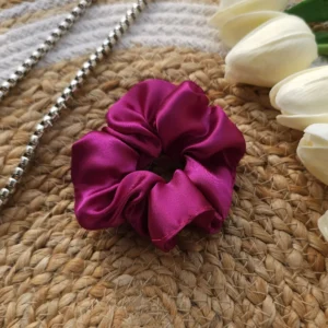 Magenta Satin Scrunchie - Image 2