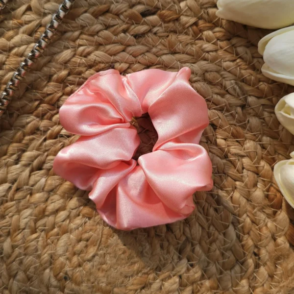 Peach Satin Scrunchie - Image 2