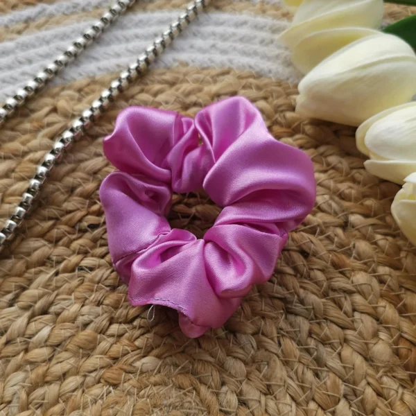 The Stylish Gem offers modern satin scrunchies for stylish hairdos.