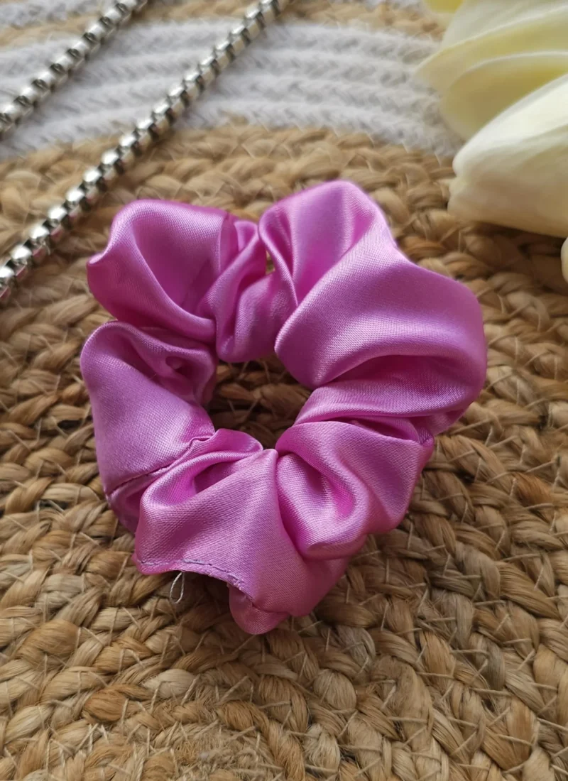 The Stylish Gem offers modern satin scrunchies for stylish hairdos.