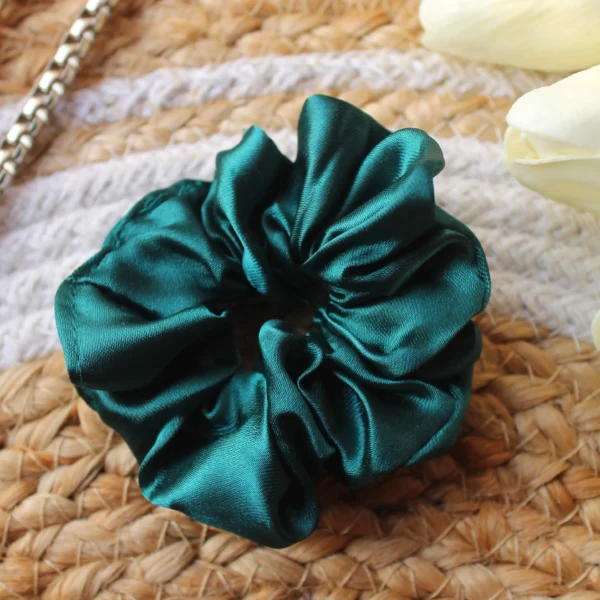Sea Green Satin Scrunchies - Image 3