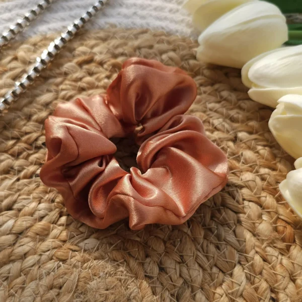 Bronze Satin Scrunchie - Image 2