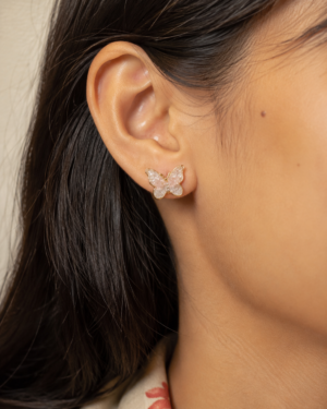 Crystal Marble Butterfly Earrings - Image 2