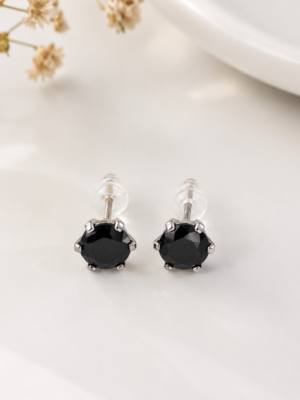 Crystal Black Stone Studs - Image 3