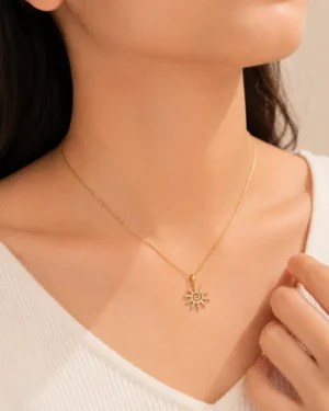 Celestial Sun Pendant Necklace - Image 2
