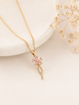 Pink Flora Spark Pendant Neckchain - Image 2