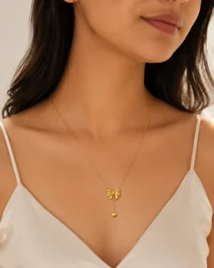 Bow & Heart Necklace - Image 2