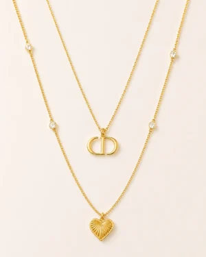 Double Golden Charm Necklace - Image 2