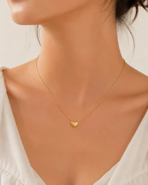 Love Heart Minimal Pendant Necklace - Image 2