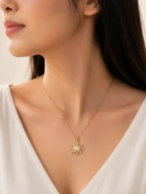 Gold Sun Necklace - Image 2