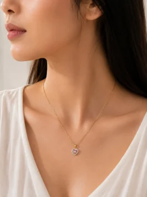 Pink Crystal Stone Necklace - Image 2