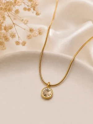 Silver Stone Pendant Necklace - Image 2
