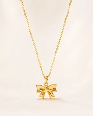 Gold Bow Necklace - Image 3