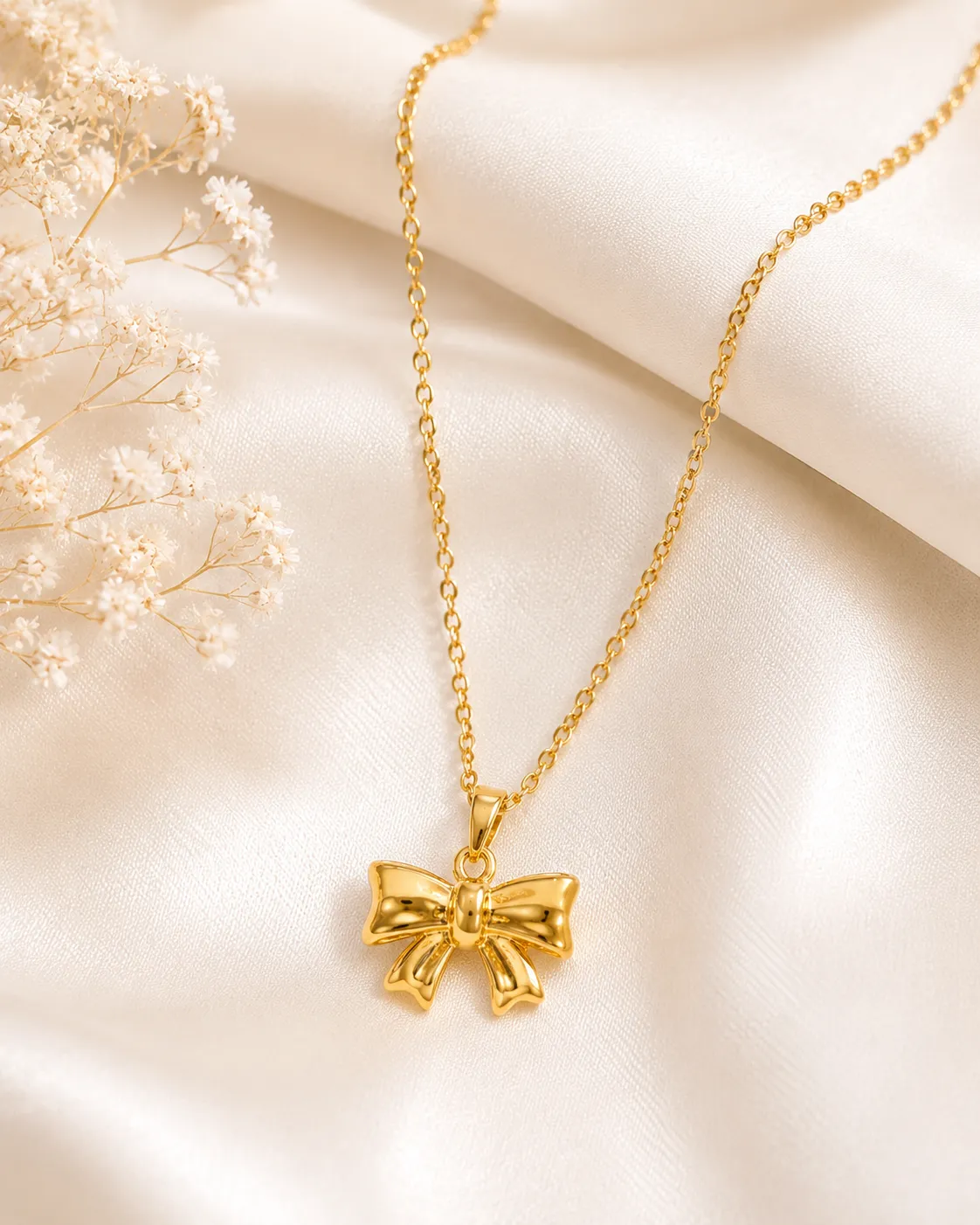 Gold Bow Necklace Gold Bow Necklace with Elegant Bow Pendant
