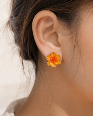 Hibiscus Bloom Stud Earrings - Image 2
