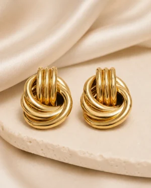 Gold Knot Statement Earring - Image 3