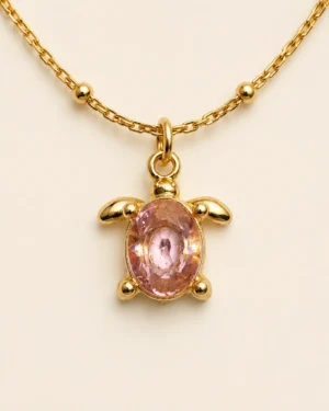 Pink Crystal Turtle Neckchain - Image 2