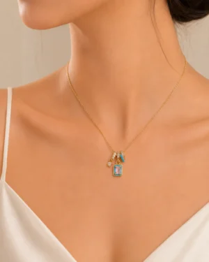 Blue Pink Candy Pendant Neckchain - Image 2