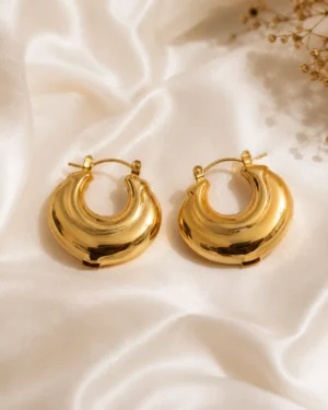 Monaco Chunky Gold Hoop Earrings for Women