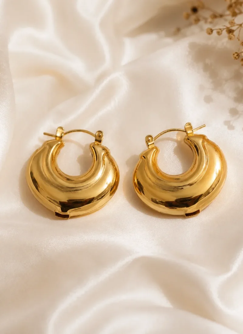 Monaco Chunky Gold Hoop Earrings for Women