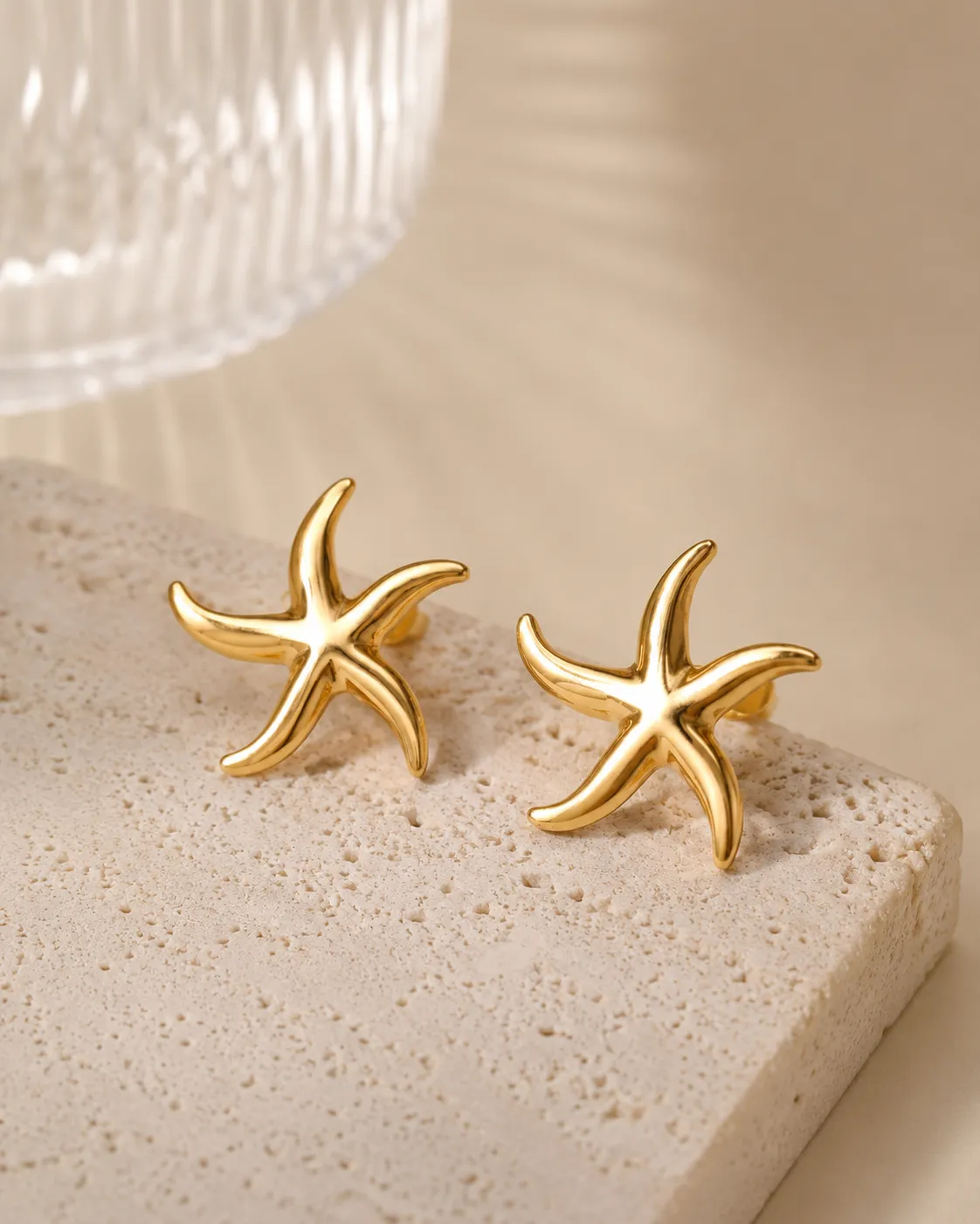Ocean Muse Starfish Stud Earrings Ocean Muse Gold Starfish Stud Earrings for Women
