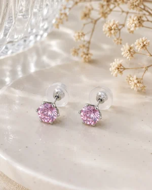 Crystal Pink Stone Studs - Image 3