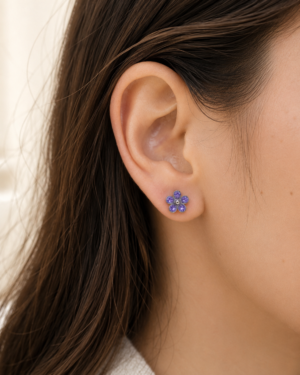 Lavender Blossom Crystal Stud Earrings - Image 2