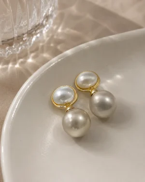 Mirelle Pearl Drop Gold Earrings for Women