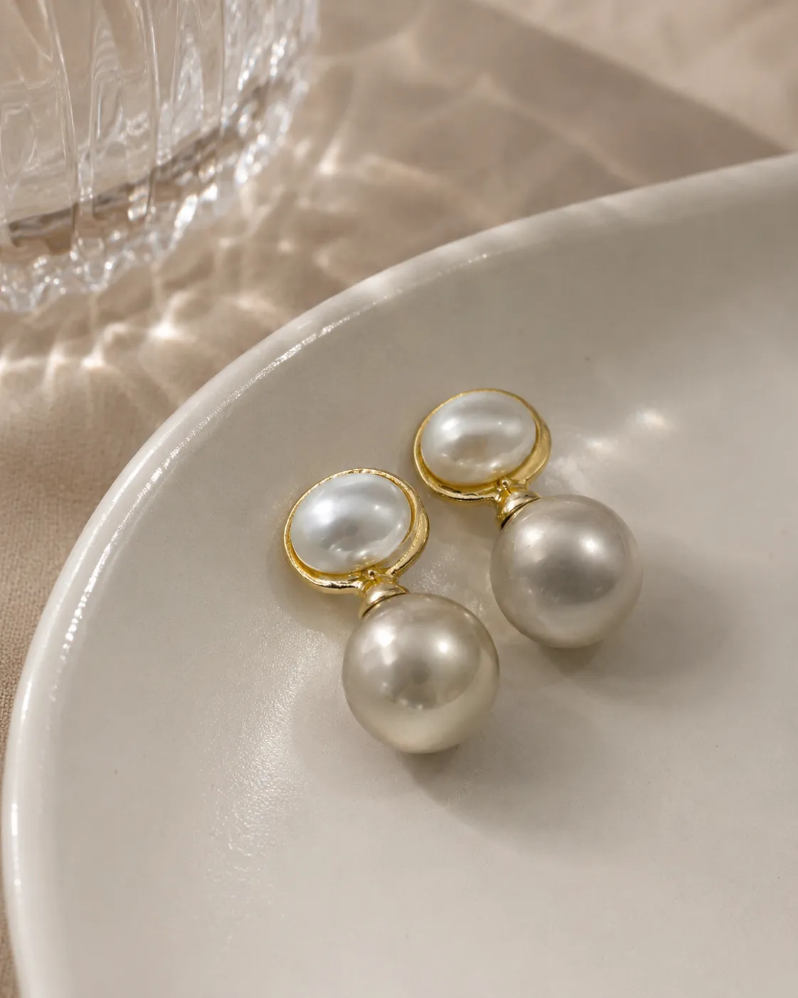 Mirelle Pearl Drop Earrings Mirelle Pearl Drop Gold Earrings for Women