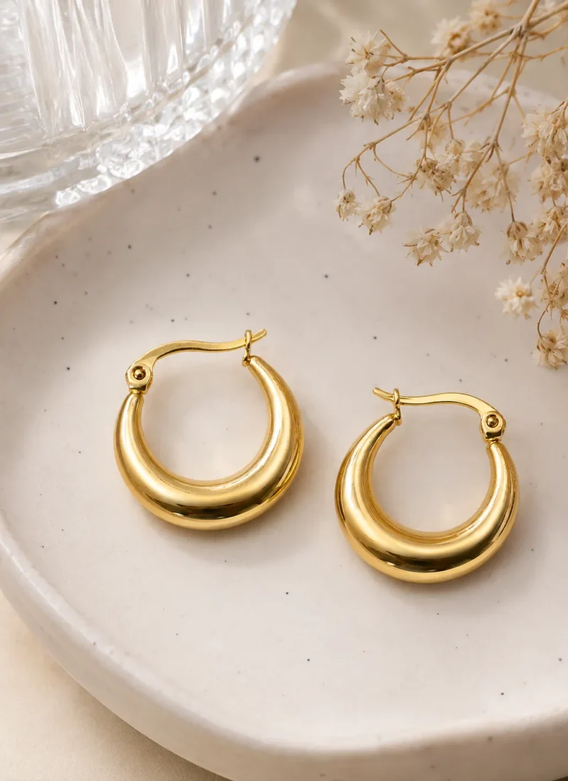Astera Chunky Gold Hoop Earrings for Women