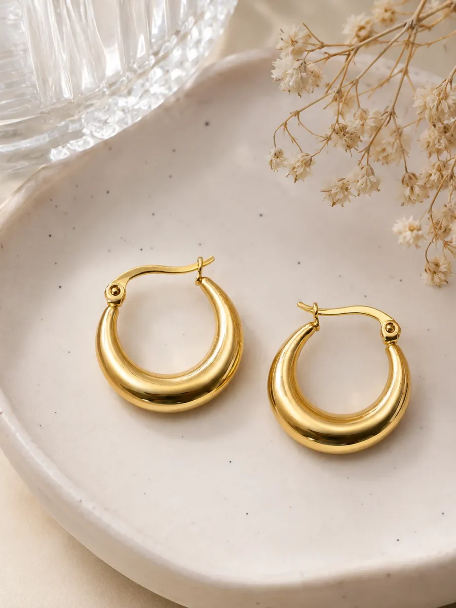 Astera Chunky Gold Hoop Earrings for Women