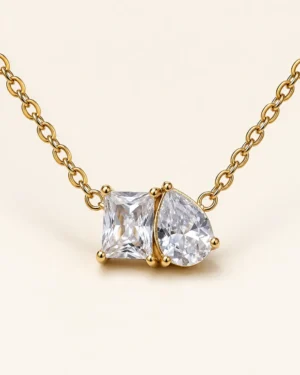 Celeste Twin Stone Pendant Neckchain - Image 2