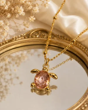 Pink Crystal Turtle Neckchain - Image 3