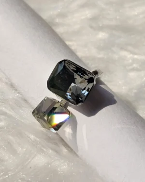 Midnight Duo Crystal Statement Ring - Image 3