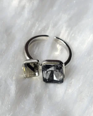 Midnight Duo Crystal Statement Ring - Image 2