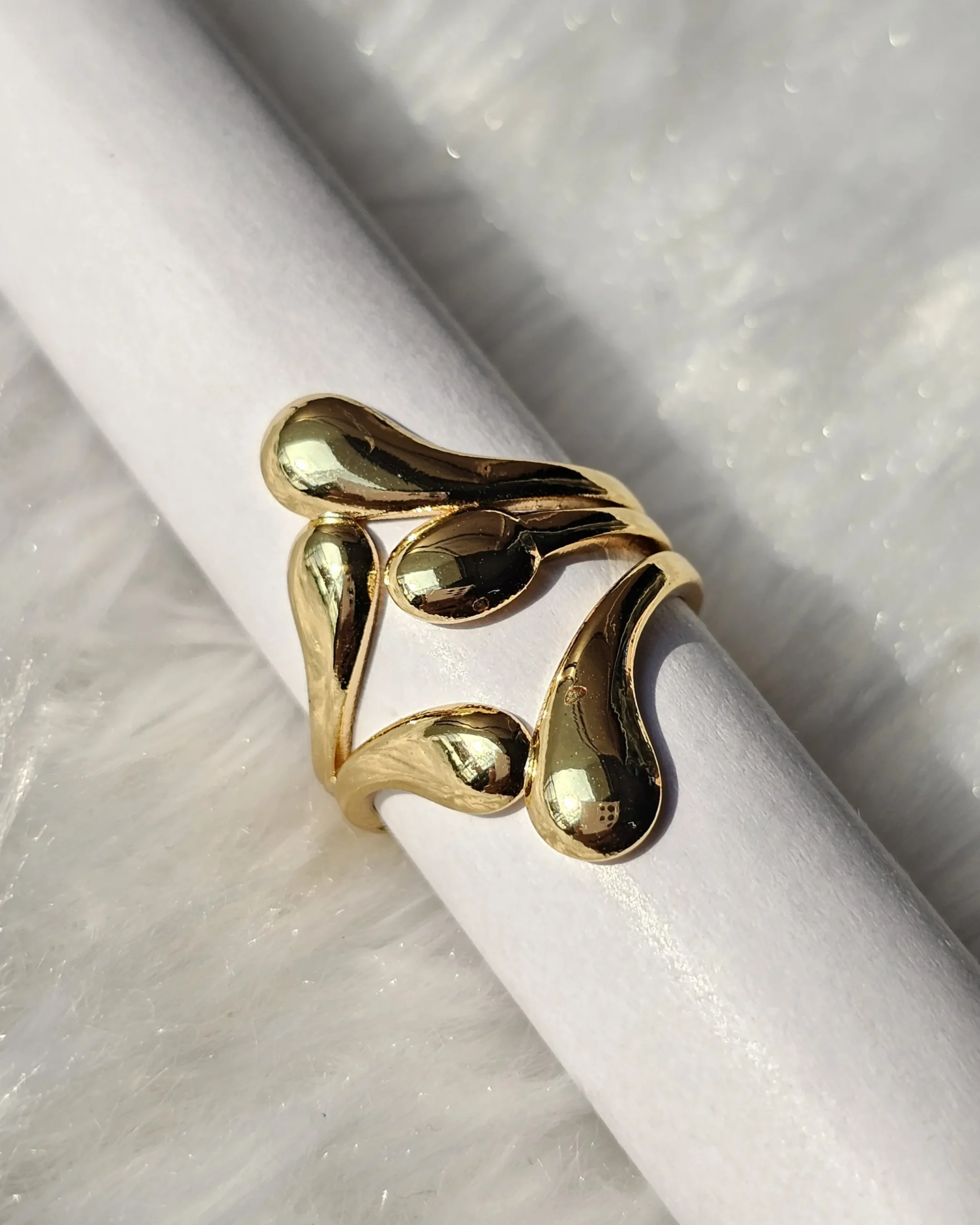 Gold Tone Abstract Open Statement Ring Gold tone abstract open statement ring