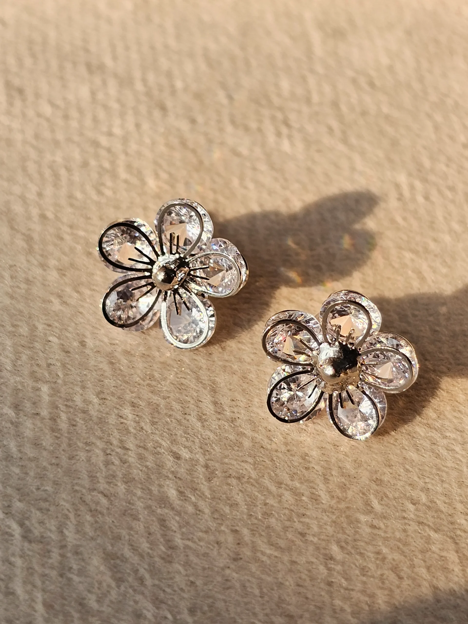 Azure Blossom Crystal Stud Earrings Azure Blossom Crystal Stud Earrings flower design