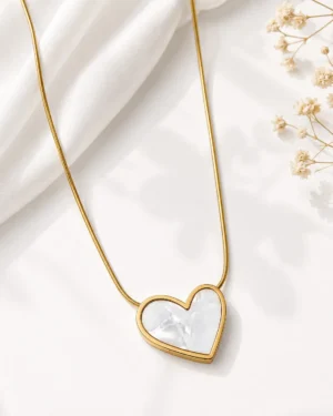 Ivory Heart Pendant Necklace