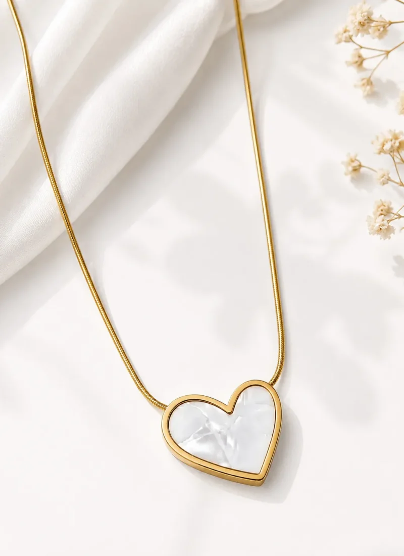 Ivory Heart Pendant Necklace